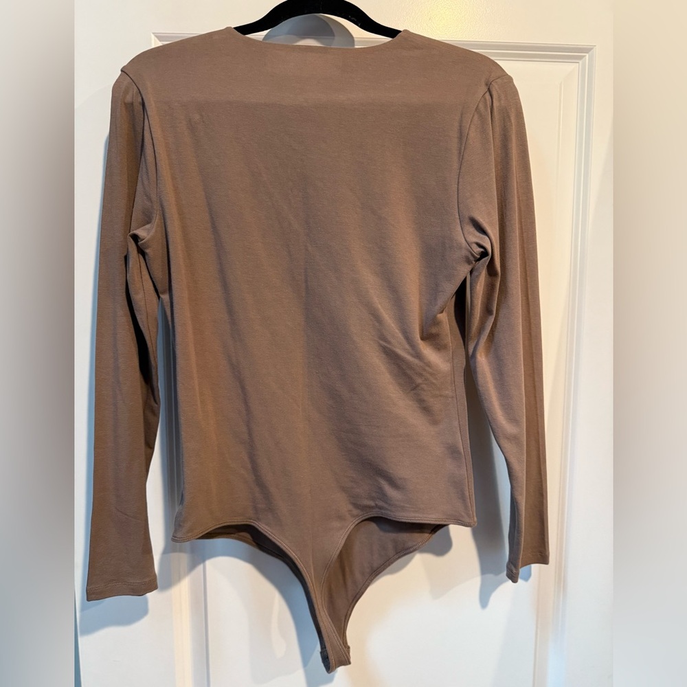 Abercrombie & Fitch Taupe Long Sleeve bodysuit